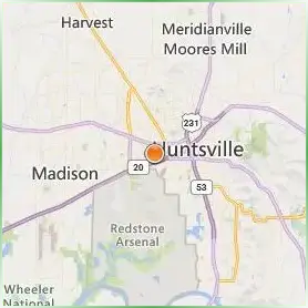 University of Alabama in Huntsville Location Map